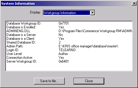Workgroup Information